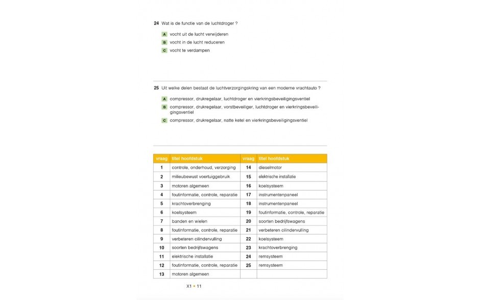 Examentraining Techniek Controle 500 Vragen Rv1 Grote Voertuigen Vrachtauto Theorie